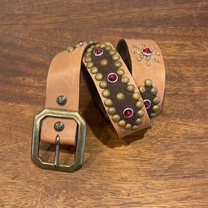 VINTAGE STYLE 40s HAND STUDDED WESTERN BELT BY DESIGNER V22LA MADE IN TH…